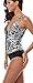 Attraco Womens Halter Neck One Piece Swimwear Floral High Cut Push Up Swimsuit