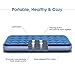 LANGRIA Upgraded Twin Size Inflatable Air Bed 8.5-Inches Air Mattress Bed with Handheld Electric Pump Storage Bag and 2 Power Adapters and Repair Kit (74 x 39 x 8.5 inches, Blue)