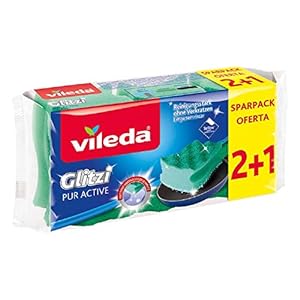 Vileda Glitzi PurActive voor gevoelige oppervlakken in 1 voorraadverpakking (1 x 3 stuks)