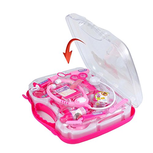 Yeefant Doctor Kit 19PCS Pretend Play Dentist Medical Kit with Electronic Stethoscope and Coat for Kids Holiday Gifts,School Classroom,Easter Stuffers and Doctor Roleplay Costume Dress-Up Medicine box