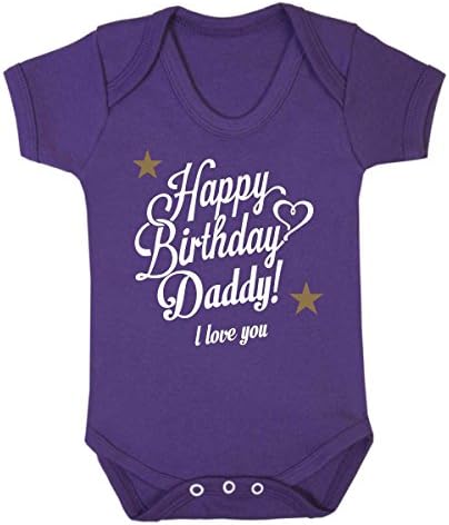 Purple Penguin Clothing Baby Grow - Happy Birthday Daddy (2)