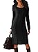 Dearlove Women's Long Sleeve Crew Neck Slim Knit Sweater Bodycon Midi Dress