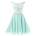 FNKS Women's Straps Lace Bodice Short Prom Gown Homecoming Party Dress