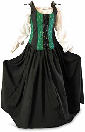 Renaissance Faire Wench Pirate Gown Medieval Dress 3 Piece Set