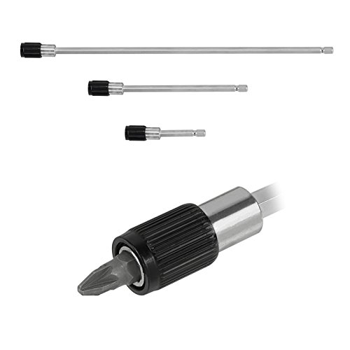 3pc Quick Change 1/4" Chuck Set - Bit Holder - 12", 6", 3" Lengths