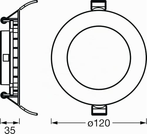 Luminária: para teto, SMART RECESS SLIM DOWNLIGHT TW / 8 W, 220... 240 V, ângulo de radiação: 110, Branco sintonizável, 3000... 6500 K, material da carroçaria: plástico, IP20