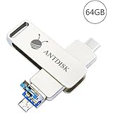 USB Type-C OTG Flash Drive 3 in 1(Type-C/Micro USB/USB 3.0)Thumb Drive 64GB Memory Expansion Antdisk