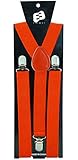 Enimay Great Quality Unisex Suspenders Red