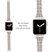 Secbolt Bling Bands Compatible with Apple Watch Band 42mm(Series 3) 44mm 45mm 46mm 49mm Women iWatch SE Series 10 9 8 7 6 5 4 3 2 1, Dressy Jewelry Metal Wristband Strap Diamond Rhinestone, Champagne Gold