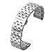 Top Plaza 22MM Silver Solid Stainless Steel Straight End Link Bracelet Wrist Watch Band Strap Replacement Double Push Spring Butterfly Deployment Clasp 5 Rows Metal Strap