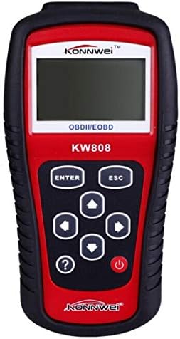 KONNWEI KW808 EOBD/OBDII Car Auto Diagnostic Scan Tools CAN Code Reader Scanner Auto Scan Adapter Scan Tool Can Only Detect 12V Gasoline Car (Red+Black) Tools