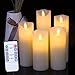 Evenice Flameless LED Candles Flickering pillar Candles Battery Operated Candles Unscented with Timer and Remote Set of 9 Ivory Real Wax Pillar LED Candles with 10-key silicone Remote