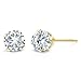 14K Yellow Gold Forever Classic Created Moissanite from Charles & Colvard Stud Earrings For Women (0.46cttw, Round 4mm)