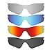 Mryok 4 Pair Polarized Replacement Lenses for Oakley Radar Path Sunglass - Stealth Black/Fire Red/Ice Blue/Silver Titanium