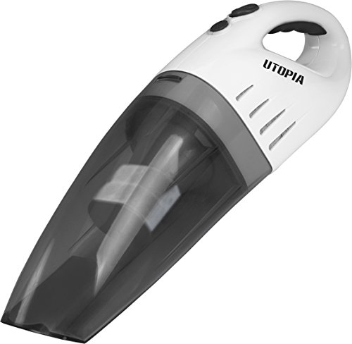 Cordless Hand Vacuum - Car Pet Hair Cleaner/Eraser - with Cyclonic Suction and Quick Charge Technology - by Utopia Home (Black)