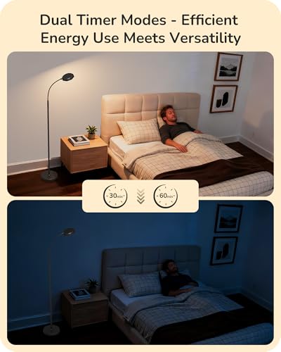 EDISHINE LED Floor Lamp, 1300LM Super Bright Reading Floor Lamps for Living Room, Dimmable 4 Color Temperature Standing Lamp, Remote & Touch Control, Adjustable Gooseneck Lamp for Bedroom Office Black