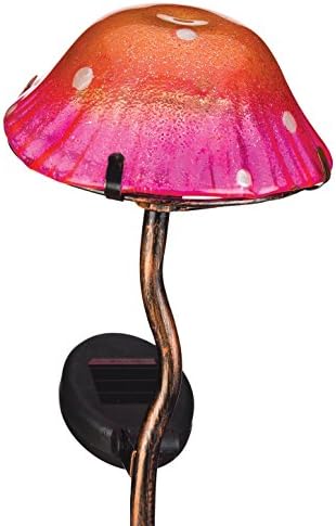 Regal Arts SS-RAG-11236 15 Inch Mini Solar Mushroom Stake-Orange