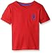 U.S. Polo Assn. Little Boys' Solid V-neck T-shirt with Large Embroidered Logo, Red/Blue, 5/6