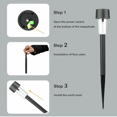 SC-Daily Solar Lights Outdoor Garden Landscape Pathway - 12 Pack Solar Powered Stake Lights - LED, for Lawn Borders Flowerbeds Patio Ideal Driveway and Pathway Lighting for Outside (Warm White)