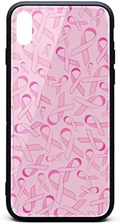 Three In Breast Cancer iPhone X Case Pink Ribbon Anti-Scratch Rubber TPU Lightweight Non-Slip Cases for iPhone X Bumper Slim Cover Protective Basic Case