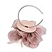 MonkeyJack Wedding Fascinator Hat Women Feather Flower Hair Band Church Tea Party Headdress - Pink