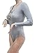 Pink Queen Women's One Piece Knit Tight Bodysuit Jumpsuit Size S Gray