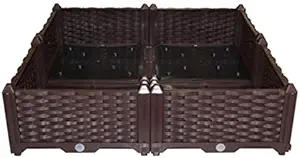 Outdoor 4 Piece Vegetables Plant Raised Bed All Weather,Flowers Planting Box Container for Patio/Kids