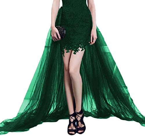 Simlehouse 2 Layers Tulle Detachable Train Tutu Skirts for Prom/Party/Wedding Dress 2020