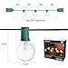 25FT G40 Globe String Lights with 25 Clear Bulbs, Outdoor Market Lights for Outdoor and Indoor Decoration, Garden, Party, Wedding, Pergola, Backyard, Umbrella, Patio Outdoor Light String, Green Wire