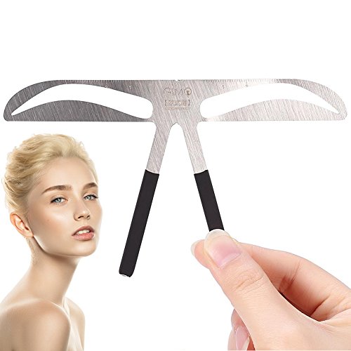 Eyebrow Ruler, Permanent Tattoo Eyebrow Measure Balance Extension Three-point positioning design Ruler Shape Stencil Stainless Steel Makeup Tool(European Style Eyebrow)