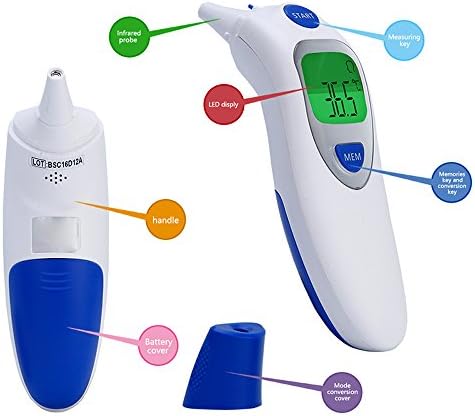 New Digital Infrared Thermometer Baby Adult Forehead Ear Fever Thermometer Outdoor Kitchen Water LCD Backlig