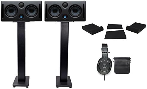 2 Presonus ERIS E66 145w Active Dual 6.5" Studio Monitors+Headphones+Stands+Pads