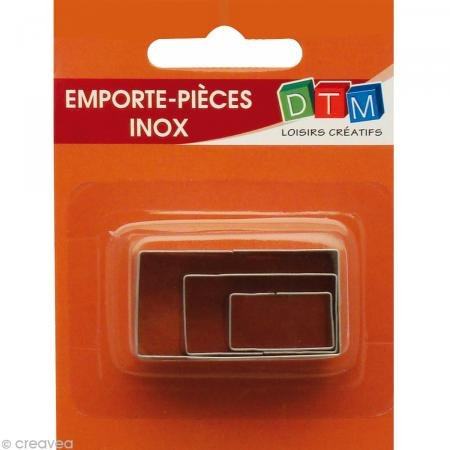 3 mini-emporte-pièces inox rectangles