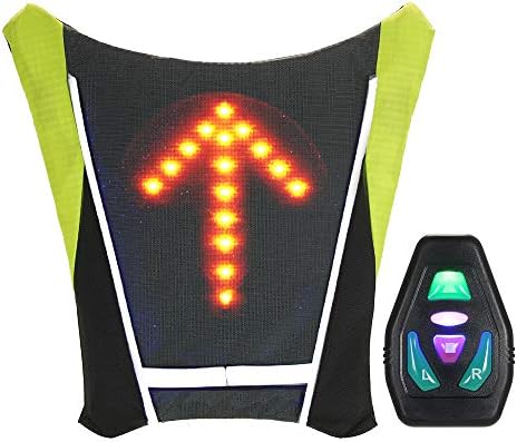 Lixada Gilet de Cyclisme USB Rechargeable Réfléchissant Sac à Dos avec LED Clignotant Télécommande en Plein Air Sport Sac de Sécurité Gear pour Cyclisme Courir Marche Jogging