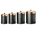 Amici Home, 7CDI030AS4R, Ashby Collection Hammered Finish Black Matte Metal Storage Canister, Push Top Copper Tone Lids, Food Safe, Assorted Set of 4 (Small, Medium, Large and Extra Large)