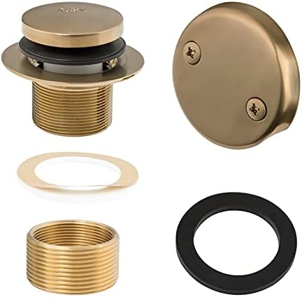 Champagne Bronze Tip-Toe Tub Trim Set with Two-Hole Overflow Faceplate ...