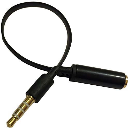 Josi Minea x 2 Pcs 3.5mm Headphone Extender Adapter Flat Tangle Free Cable with Gold Plated 3 Ring Jack for Apple iPhone / iPad, Samsung Galaxy Note & Phones and most Smartphones & Tablets [ 2 Pack ] - Thumbnail 2