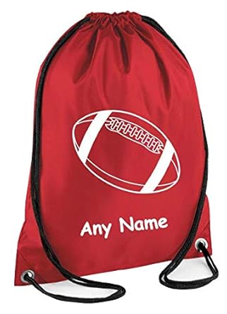 Rugby Football Player Personalised Drawstring Bag Great For School Gym Pe Swimming Judo Dance Gift