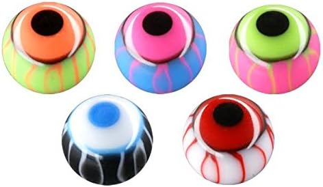 Piercing Nombril Lot 5 Boule Oeil Yeux Filetage 1 6mm X 8mm Amazon Fr Bijoux