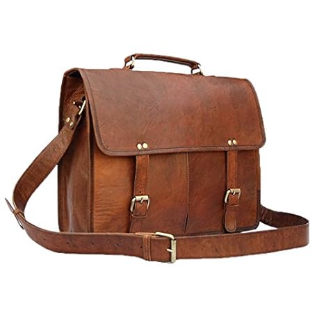 Goatter Leather Brown Laptop Bag (Medium)