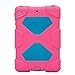 ACEGUARDER Apple Ipad Mini 2 Case Waterproof Rainproof Shockproof Kids Proof Case for Ipad Mini 2 (Gifts Outdoor Carabiner + Whistle + Handwritten Touch Pen) (Rose/Light Blue)