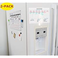 Magnetic Calendar For Fridge 2019 2-Pack. Dry Erase Whiteboard For Refrigerator, Monthly & Weekly Kitchen Planners 16 x 12 inch