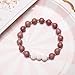 Bivei Aromatherapy Lava Stone Essential Oil Diffuser Bracelet Semi Precious Gemstone Round Beads Crystal Bracelet(1 Set of 6)