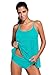 ZKESS Womens Swim Top & Bikini Bottoms Casual 2PCS Padded Swimwear Bathing Suit Plus Size 2XL Blue