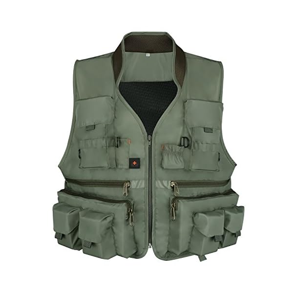 Goture-Fly-Fishing-Vest-with-15-Pockets-Jacket-Mesh-Breathable-Quick-Dry-Waistcoat-Photography-Vest-Army-Green-Fit-for-All-Kinds-of-Outdoor-Activities
