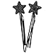 Bilipala Black Star Magic Wands Fairy Princess Wand Masquerade Wand for Kids Birthday Baby Shower Party Supplies, 2 Counting