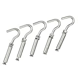 Pack of 5 M6 304 Stainless Steel Expansion Screw Open Cup Hook Archor Bolts
