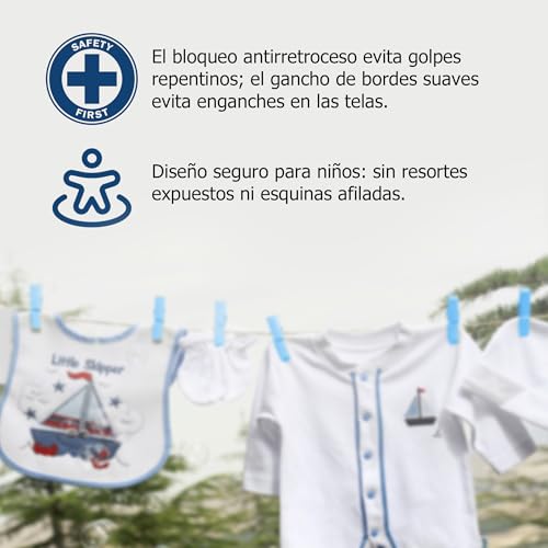 SABN STORE Extendable Outdoor Wall Clothesline, Includes Installation Kit Without Drilling or with Screws for Bathroom/Balcony + Drywall Kit and Set of 10 Clips – Outdoor Wall Clothesline – Extendable Drying Rack