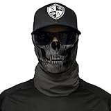 S A CO Official TACTICAL GREY SKULL Face Shield, Perfect for All Outdoor Activities, Protects Face Against the Elements