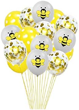 20pcs Latex Balloons Confetti Balloons Bee Printed Balloons Party Balloons for Birthday Party Decoration 12inch - B